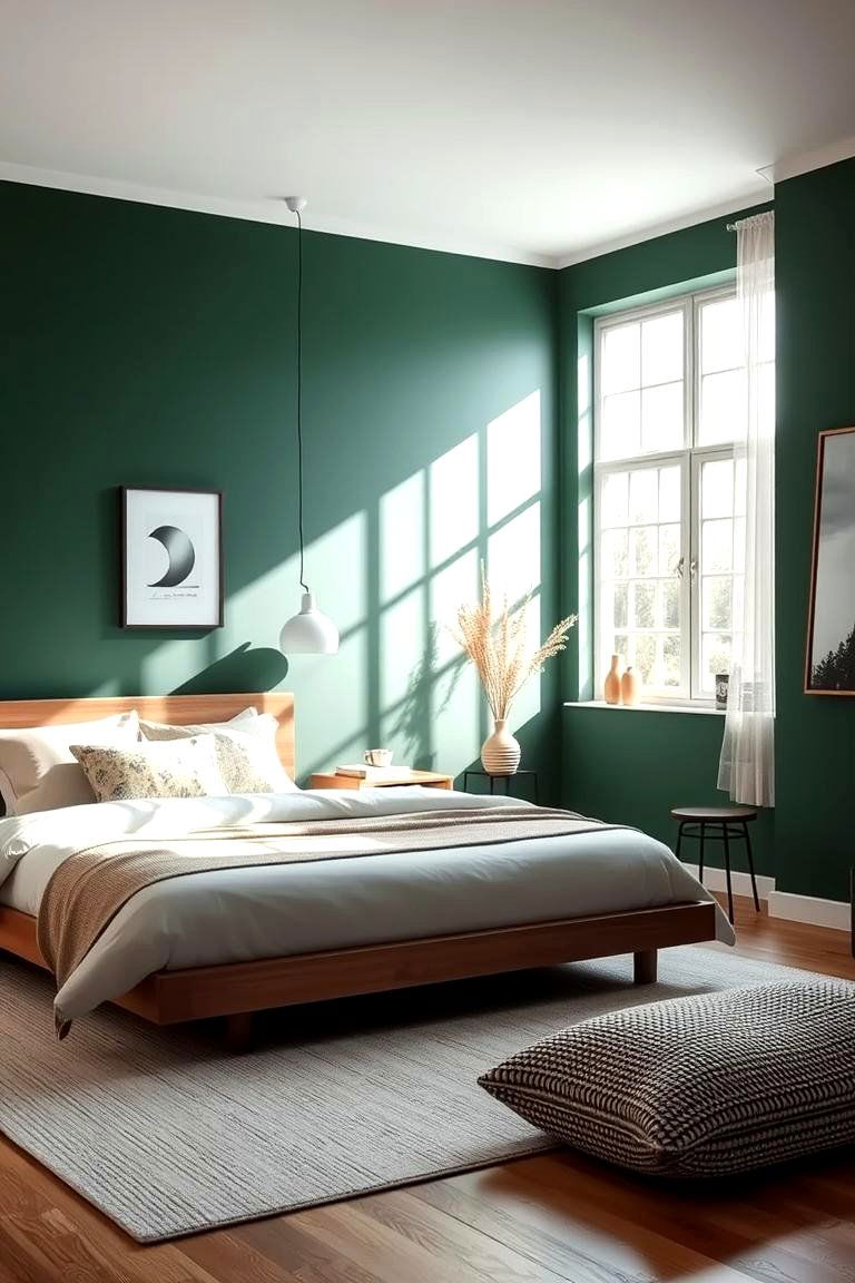 Lush Forest Green Accent Walls - 24 Forest Green Bedroom Ideas
