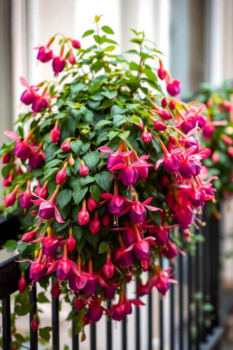 Lush Fuchsias - 24 Flowering Plants for Balcony