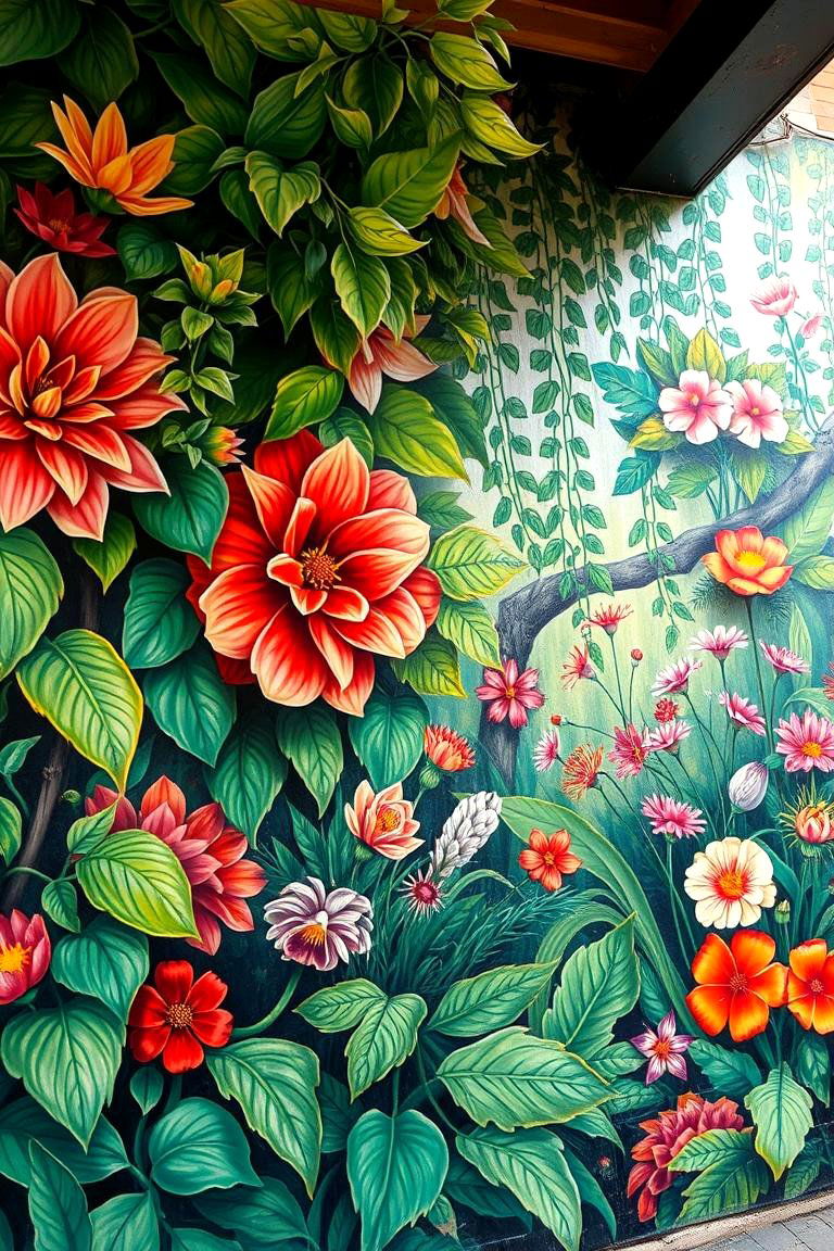 Lush Garden Symphony - 24 Flower Murals on Buildings