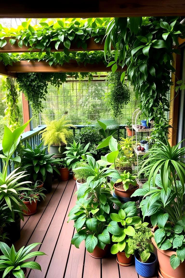Lush Green Foliage and Air Purifying Plants - 24 Deck Decorating Ideas With Plants