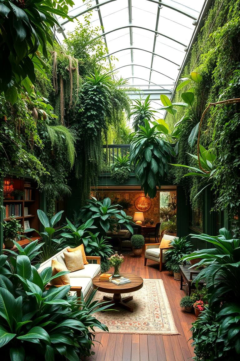 Lush Green Indoor Oasis - 24 Mansion Living Room Ideas