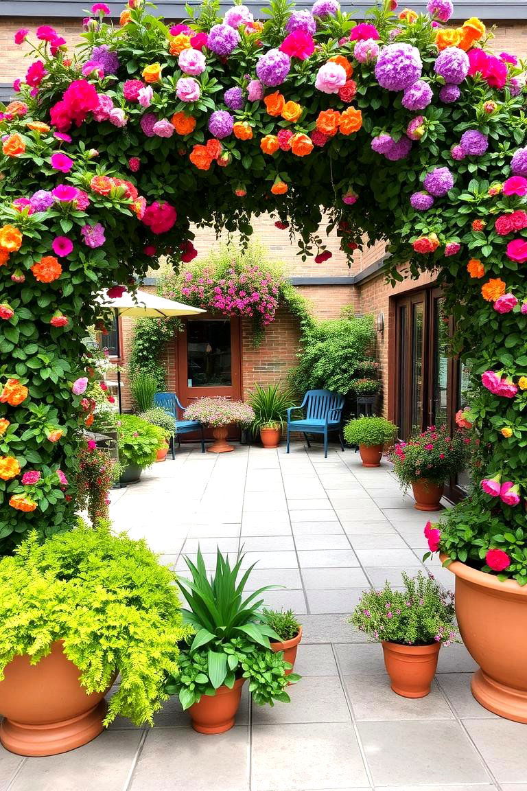 Lush Green Planter Haven - 24 Semi Circle Patio Ideas and Inspiration