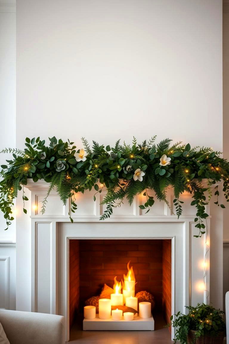 Lush Greenery Garland - 24 Mantel Garland Ideas