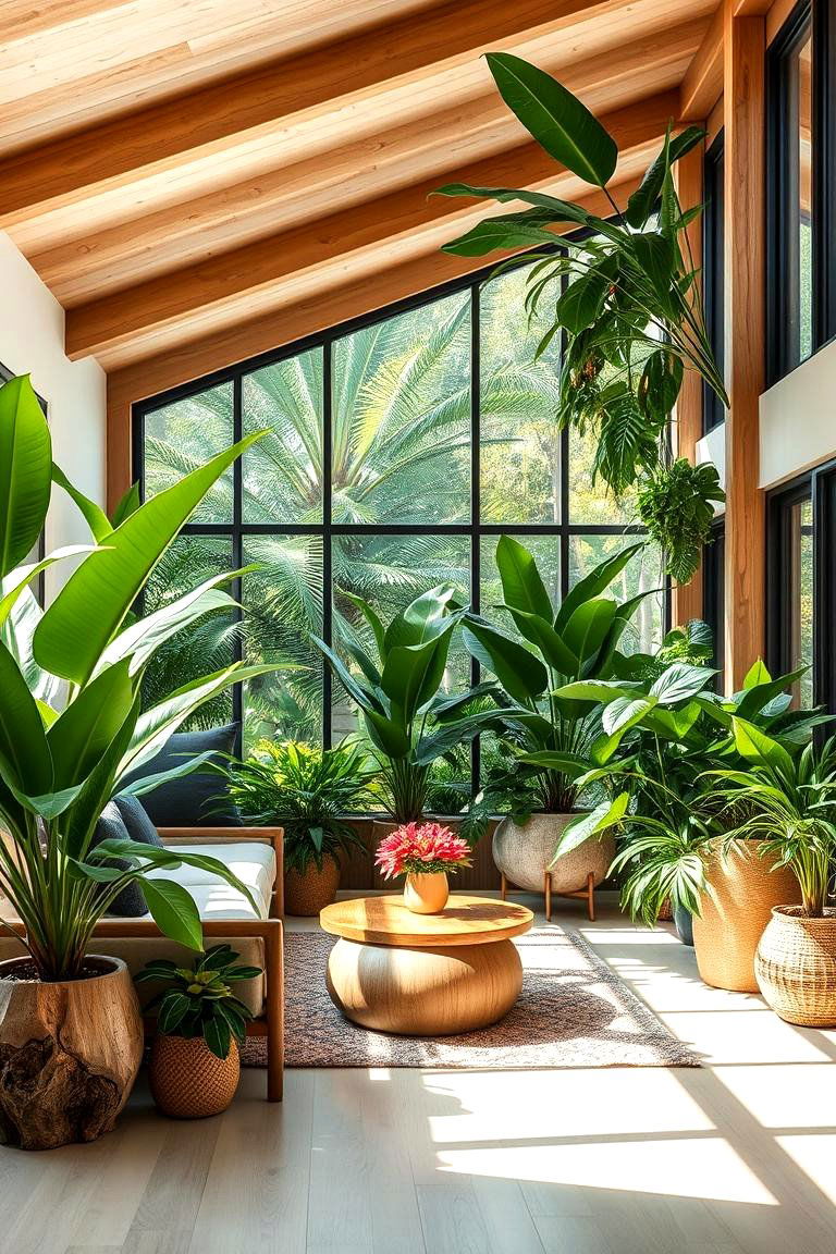 Lush Greenery Oasis - 24 Tropical Living Room Ideas
