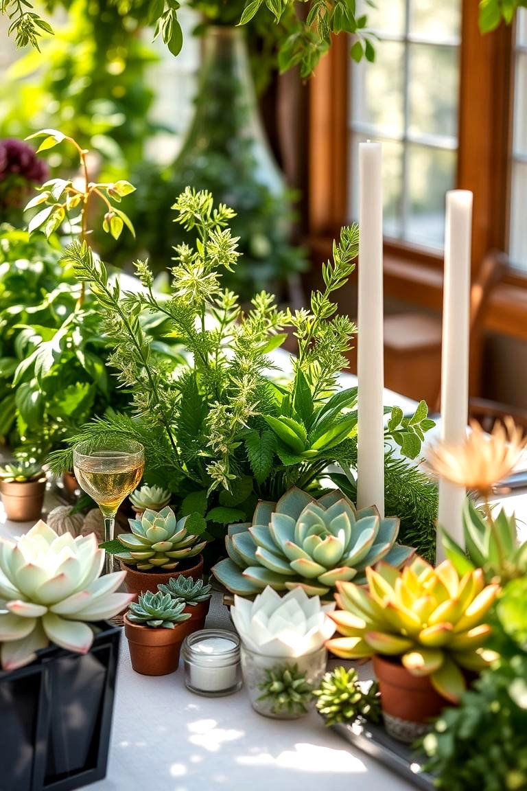 Lush Greenery and Succulent Displays - 24 Wedding Decoration Ideas