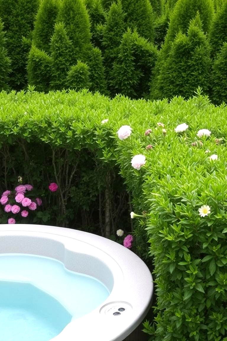 Lush Greenery as a Natural Barrier - 24 Backyard Hot Tub Privacy Ideas