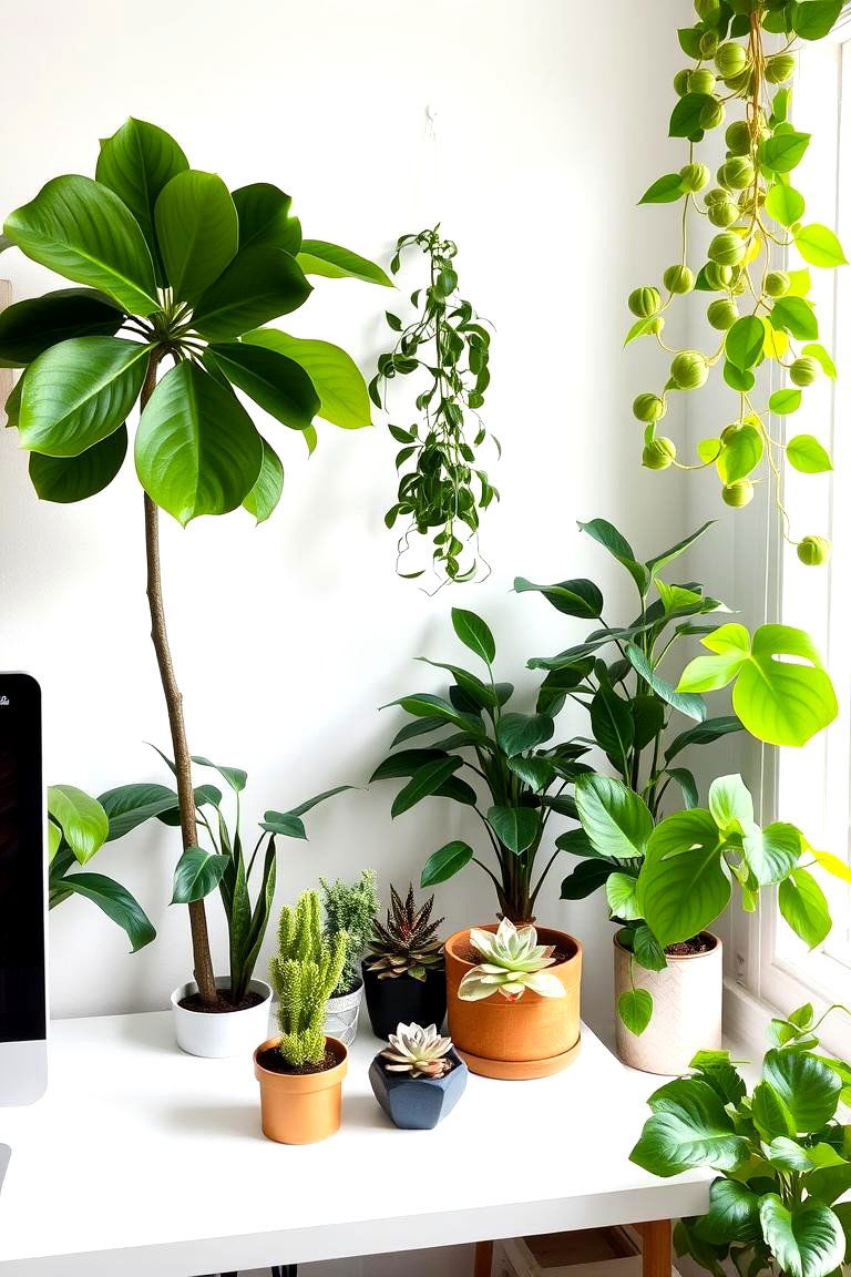 Lush Indoor Plants - 24 Modern Home Office Ideas