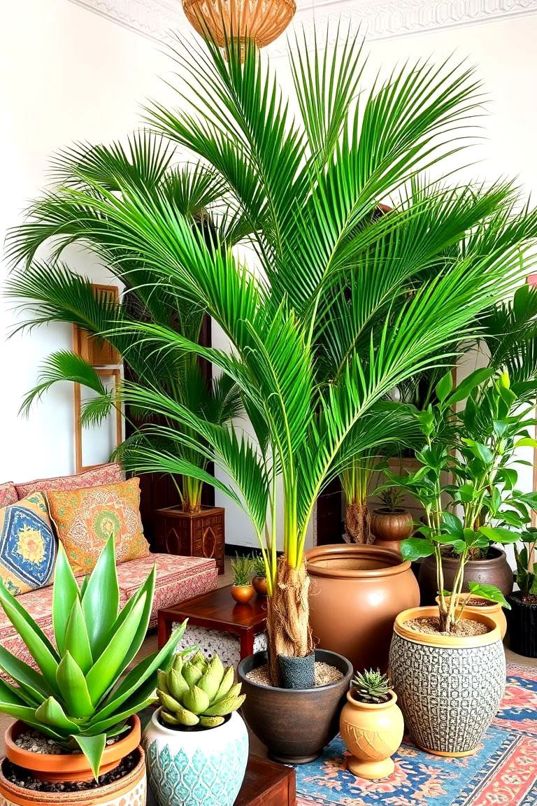 Lush Indoor Plants for Freshness - 24 Moroccan Living Room Ideas