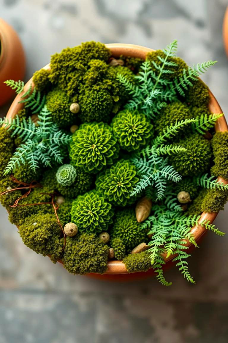 Lush Moss and Fern Retreat - 24 Container Garden Ideas