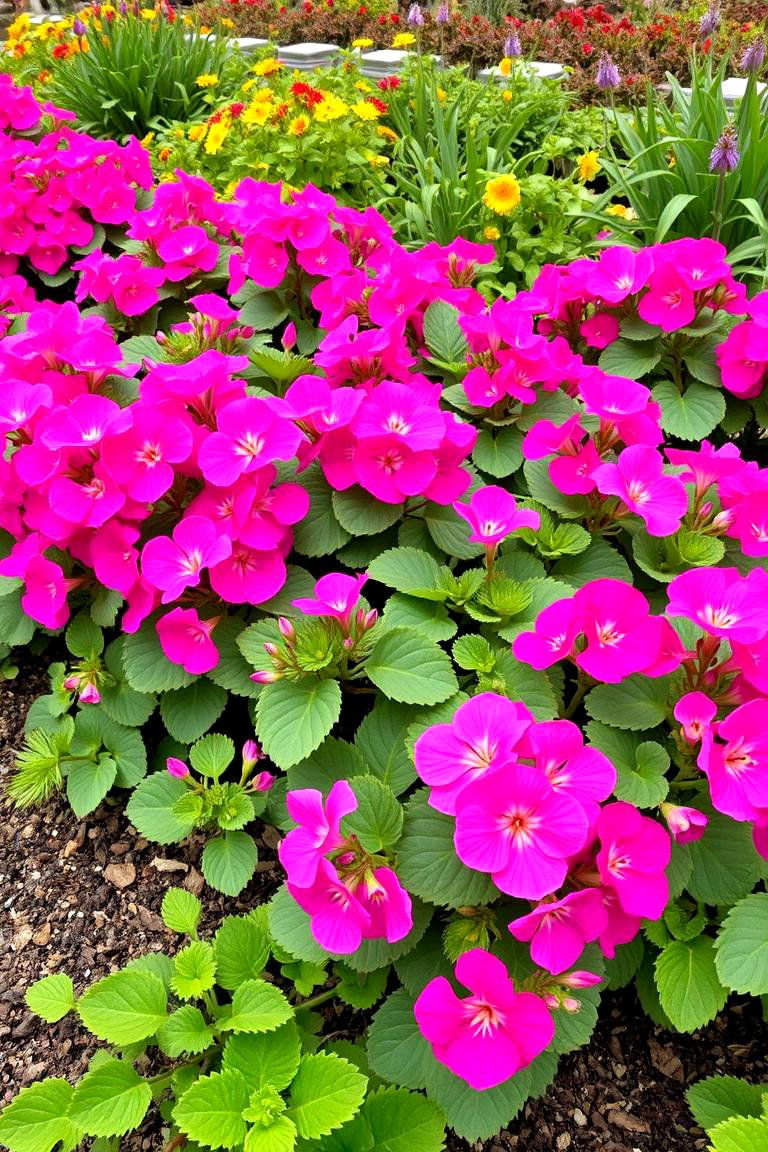 Lush Pink Geranium Arrangement - 24 Pink Garden Ideas