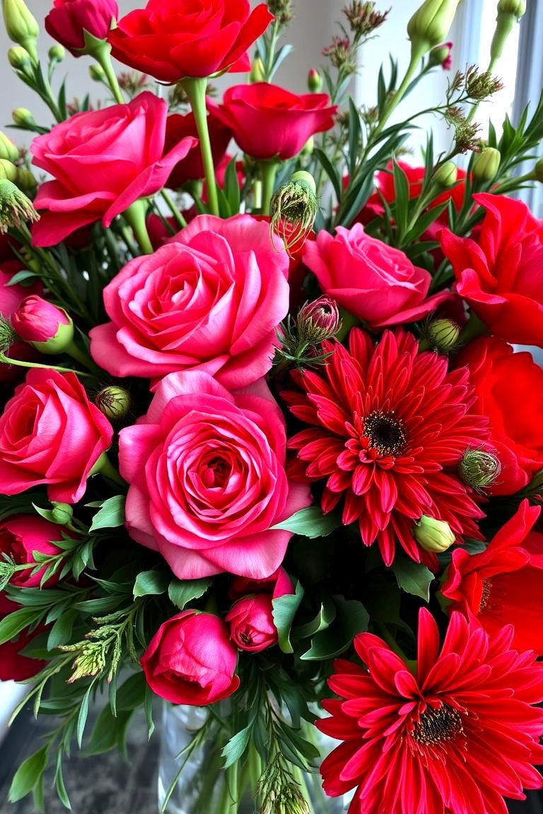 Lush Red Floral Arrangements - 24 Red Wedding Theme Ideas