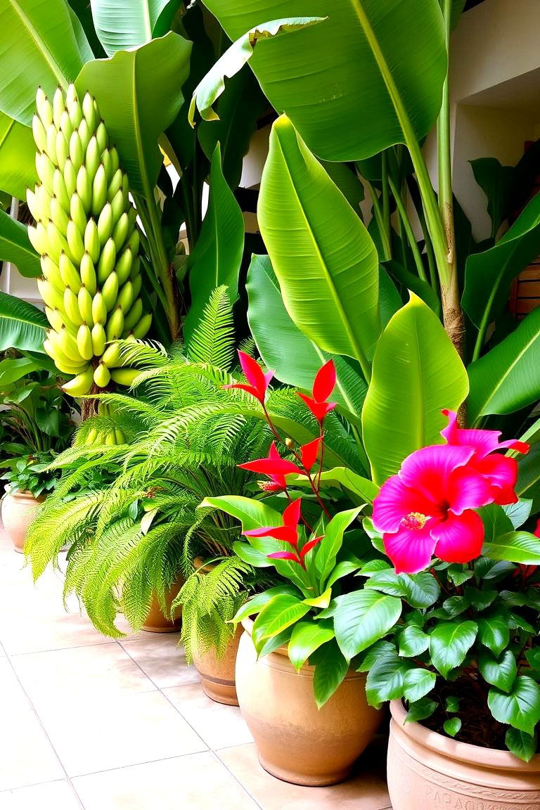 Lush Tropical Oasis on a Patio - 24 Patio Garden Ideas