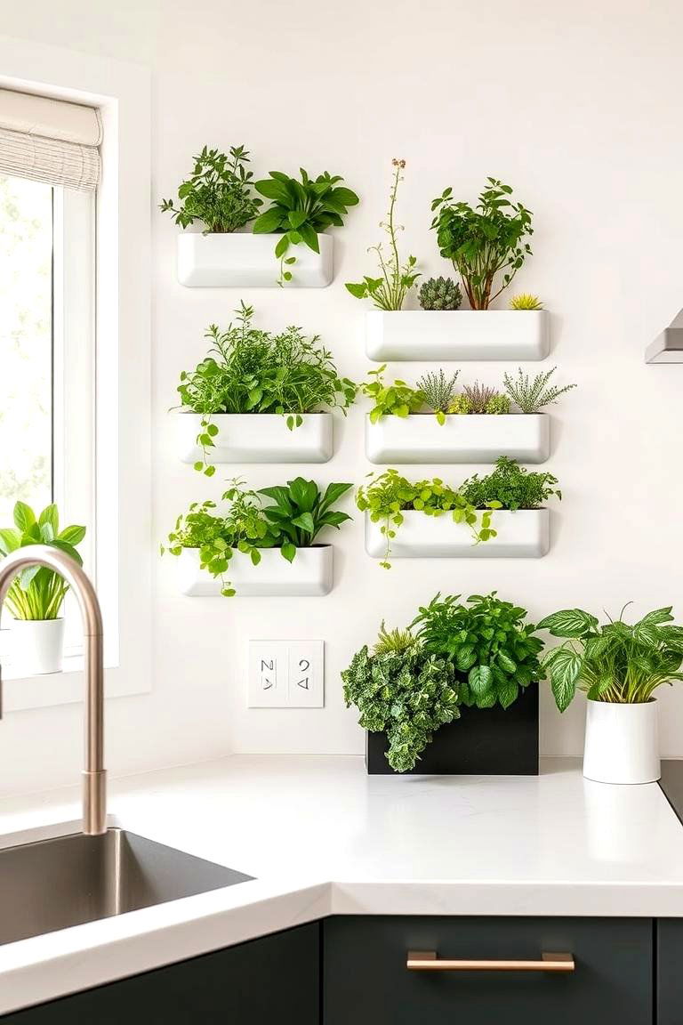 Lush Vertical Garden - 24 Kitchen Accent Wall Ideas