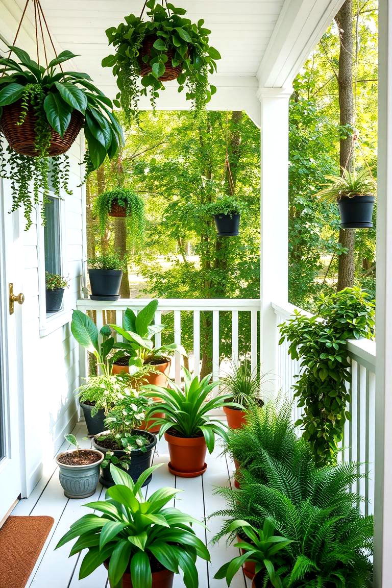 Lush White Deck with Greenery - 24 White Deck Ideas
