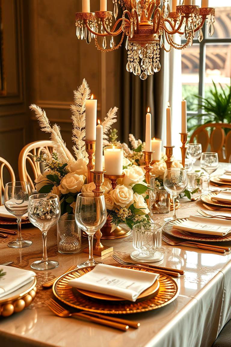 Luxe Gold Accents Table Setting - 24 Table Setting Ideas