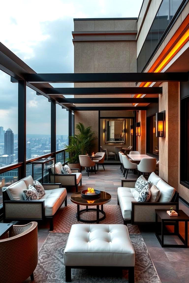 Luxe Lounge Area - 24 Penthouse Balcony Ideas