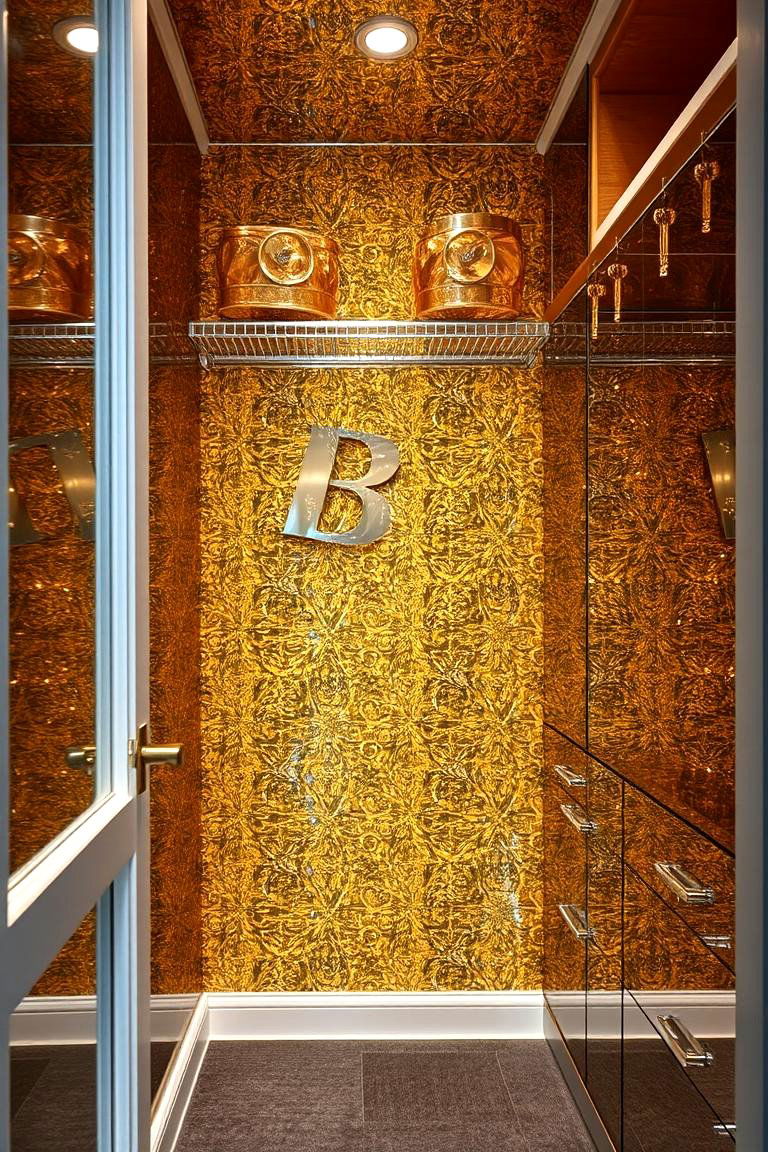 Luxe Metallic Accents - 24 Closet Wallpaper Ideas