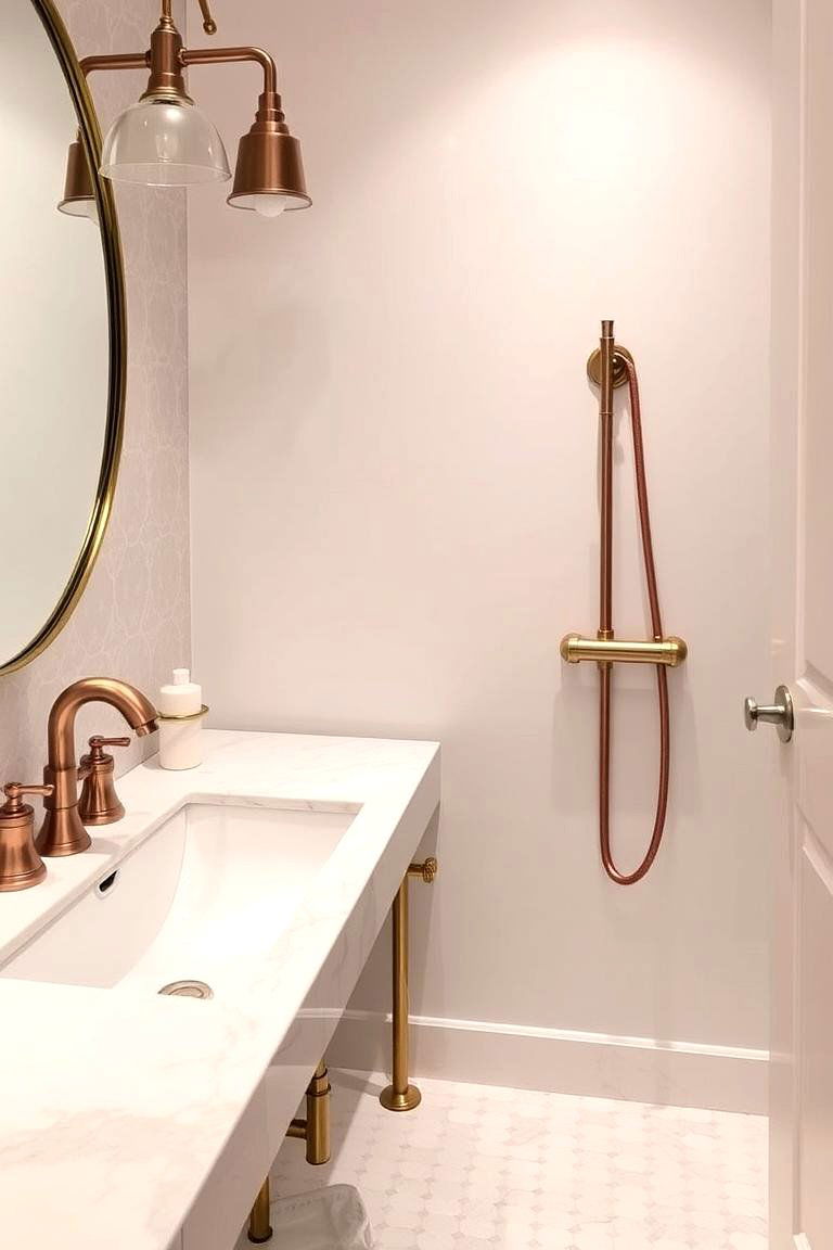 Luxe Metallic Accents - 24 Eclectic Bathroom Ideas