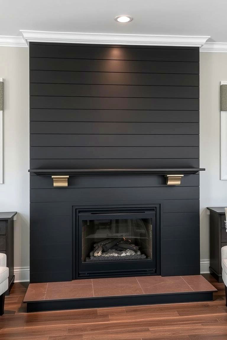 Luxe Minimalist Ambiance - 24 Black Shiplap Fireplace Ideas