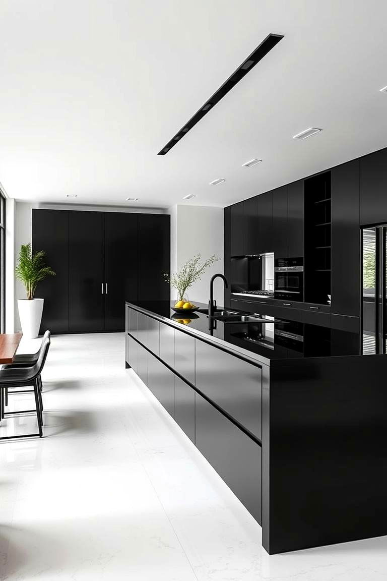 Luxe Minimalist Craftsmanship - 24 Black Kitchen Islands