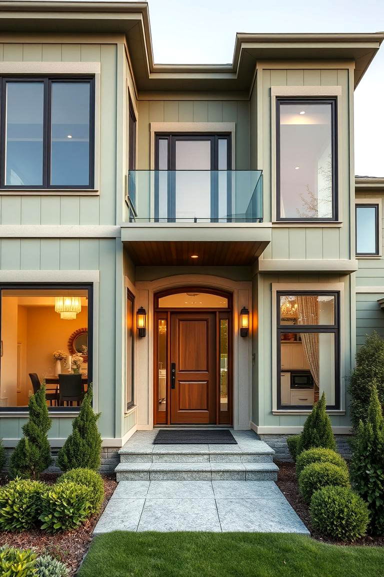 Luxe Sage Modernism - 24 Sage Green House Exterior Ideas