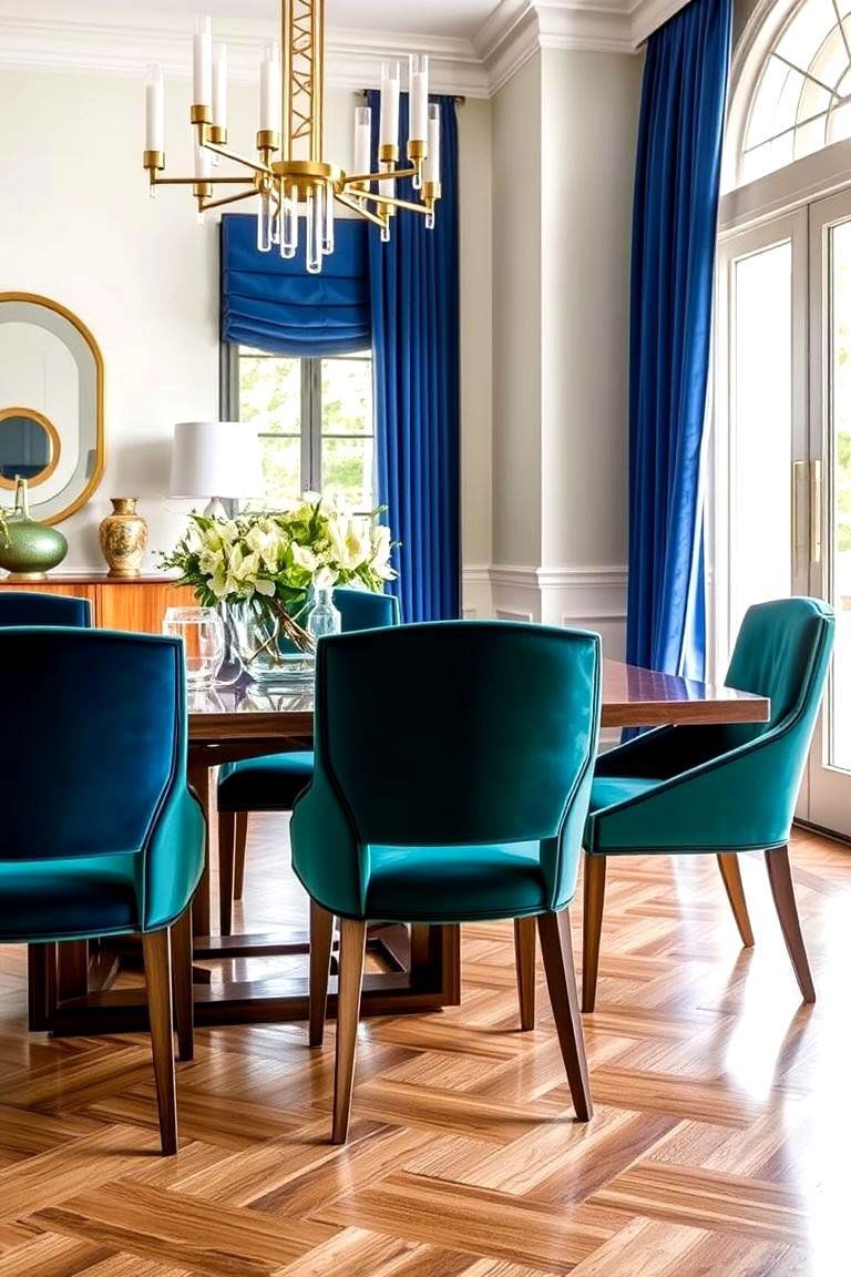 Luxe Velvet Upholstery - 24 Art Deco Dining Room Ideas