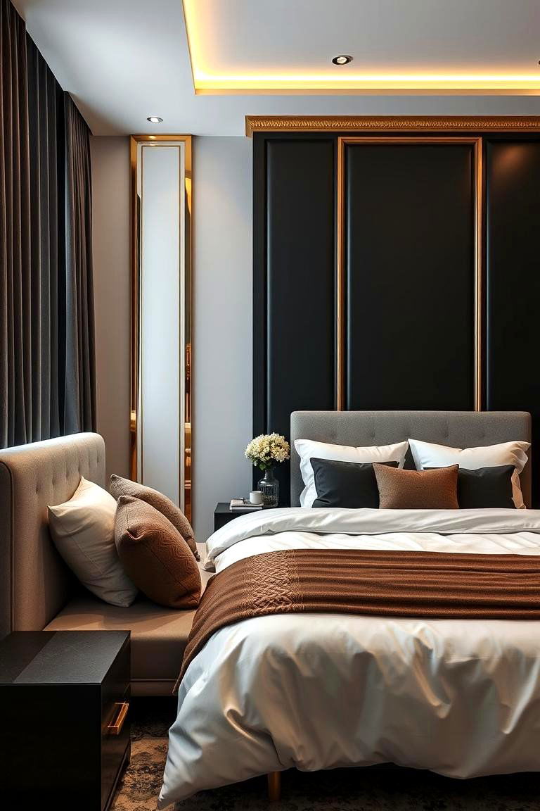 Luxurious Accent Walls - 24 Black and Gold Bedroom Ideas