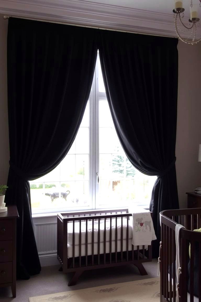 Luxurious Black Drapery - 24 Black Nursery Ideas
