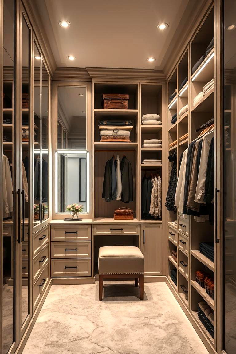 Luxurious Built in Wardrobe with Vanity - 24 Built-in Wardrobes Ideas