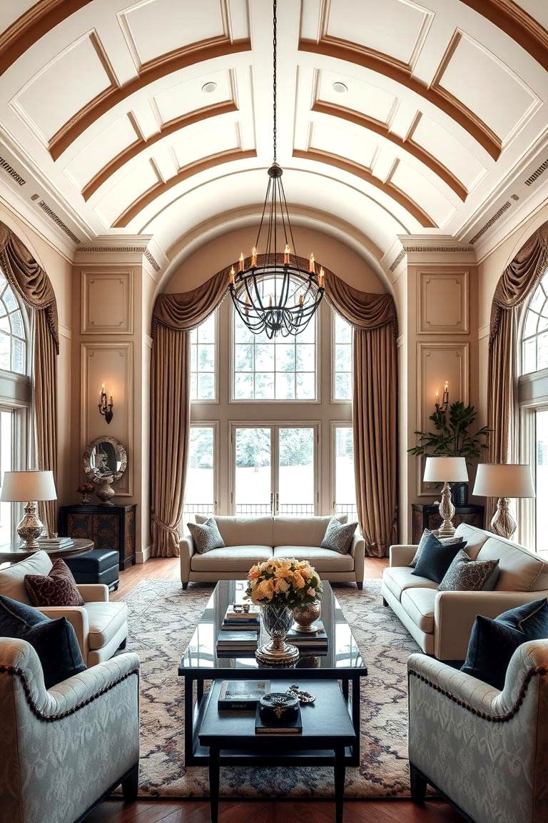 Luxurious Comfort with Plush Details - 24 Open Concept Vaulted Ceiling Living Room Ideas