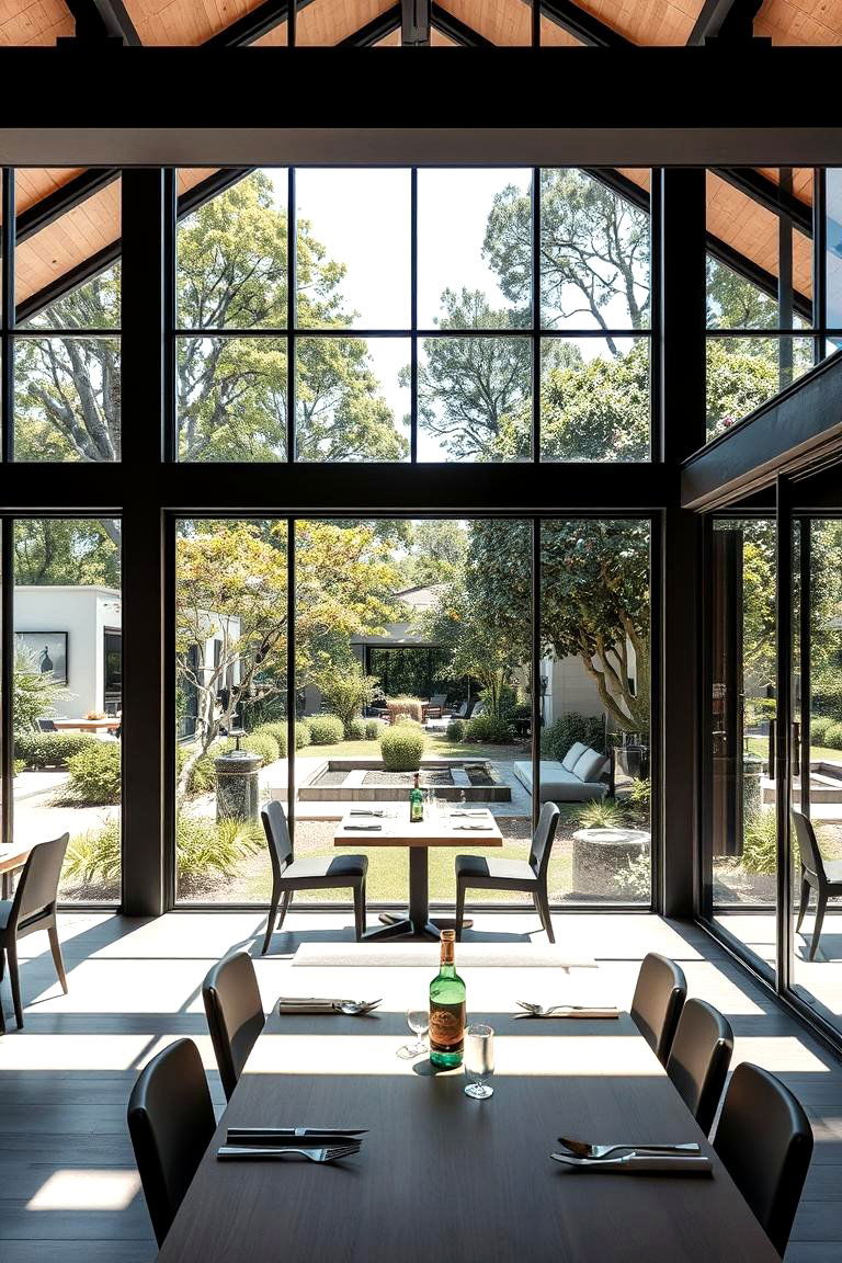 Luxurious Dining Room with Glass Walls - 24 Luxury Dining Room Ideas