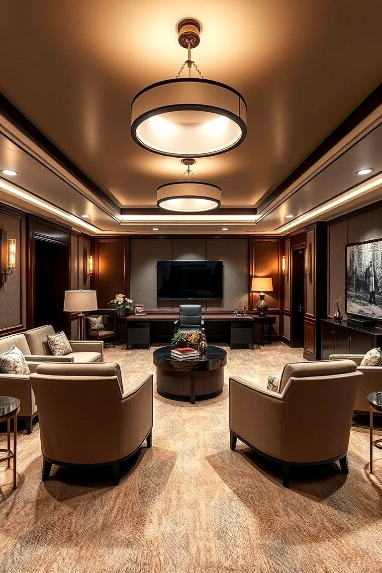 Luxurious Executive Office - 24 basement office ideas