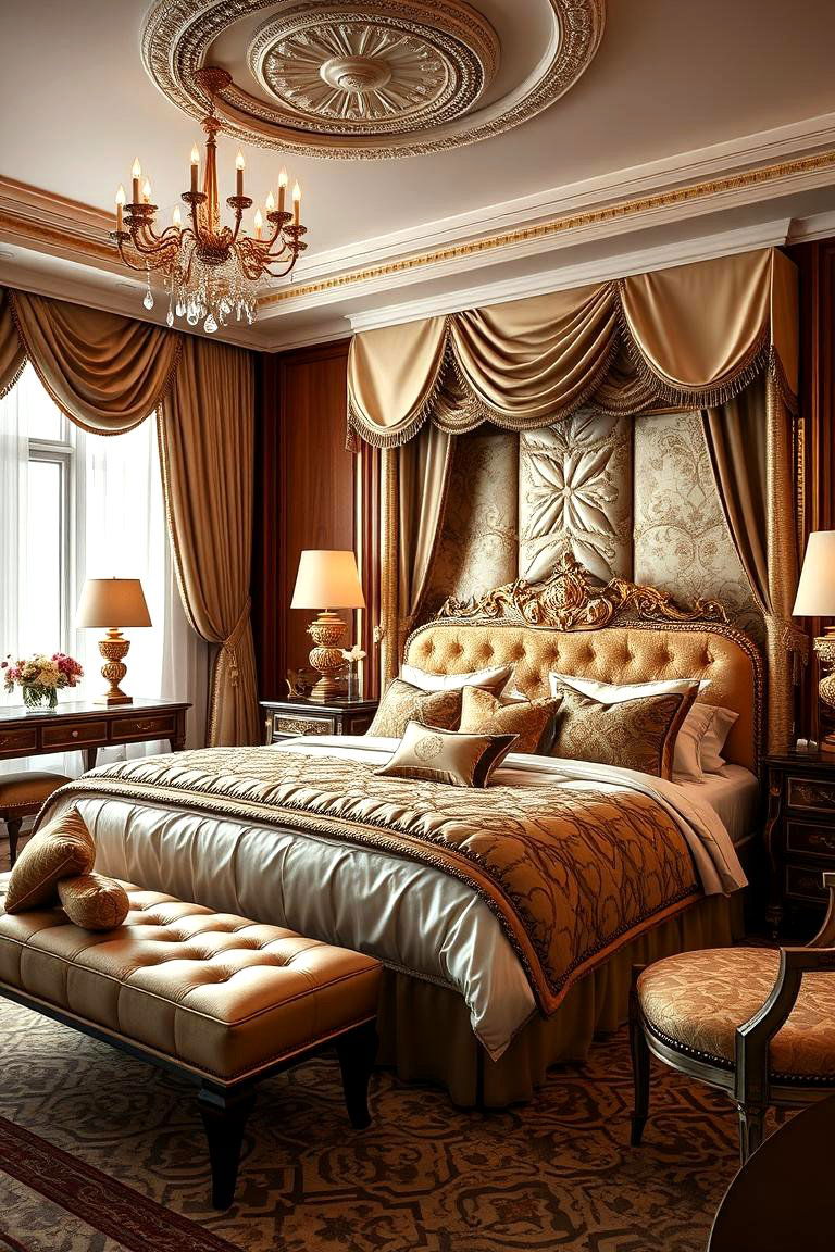 Luxurious Fabric and Furnishings - 24 Large Bedroom Design Ideas