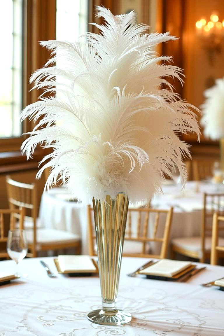 Luxurious Feather Accents - 24 Art Deco Wedding Ideas