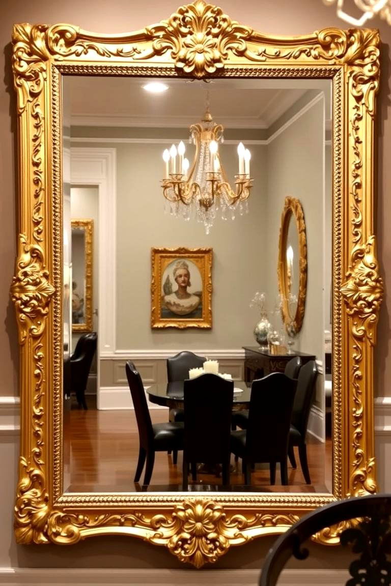 Luxurious Framed Mirror - 24 Dining Room Mirror Ideas