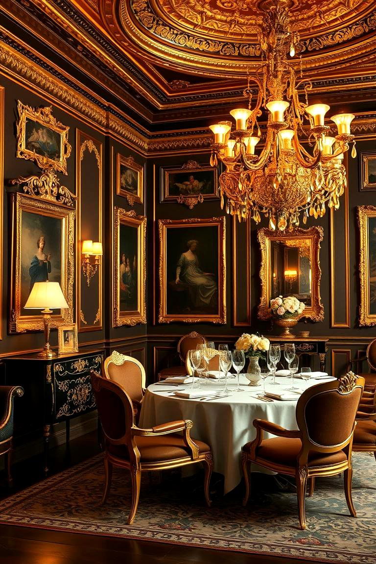 Luxurious Gold Accents - 24 Art Deco Dining Room Ideas