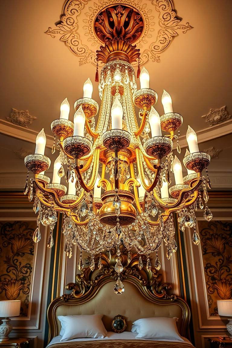Luxurious Grand Opulence - 24 Bedroom Chandelier Ideas