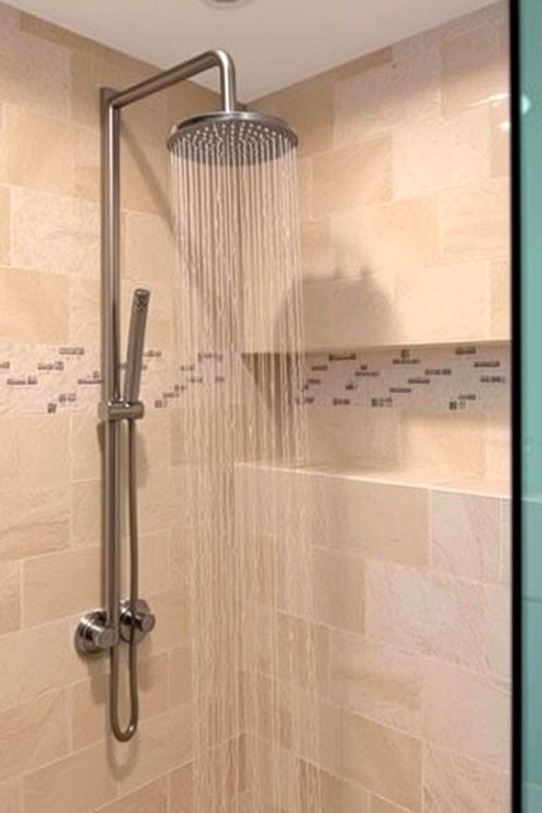 Luxurious Half Wall with a Rain Shower Head Extension - 24 Half-wall Shower Ideas