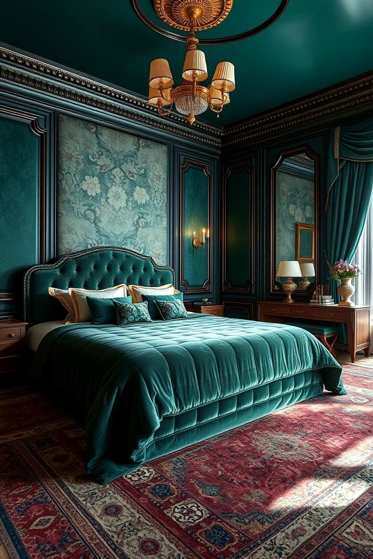 Luxurious Jade Textures - 24 Jade Green Bedroom Ideas