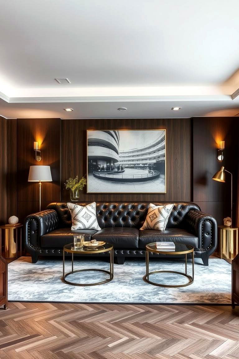 Luxurious Leather Accents - 24 Ralph Lauren Living Room Ideas