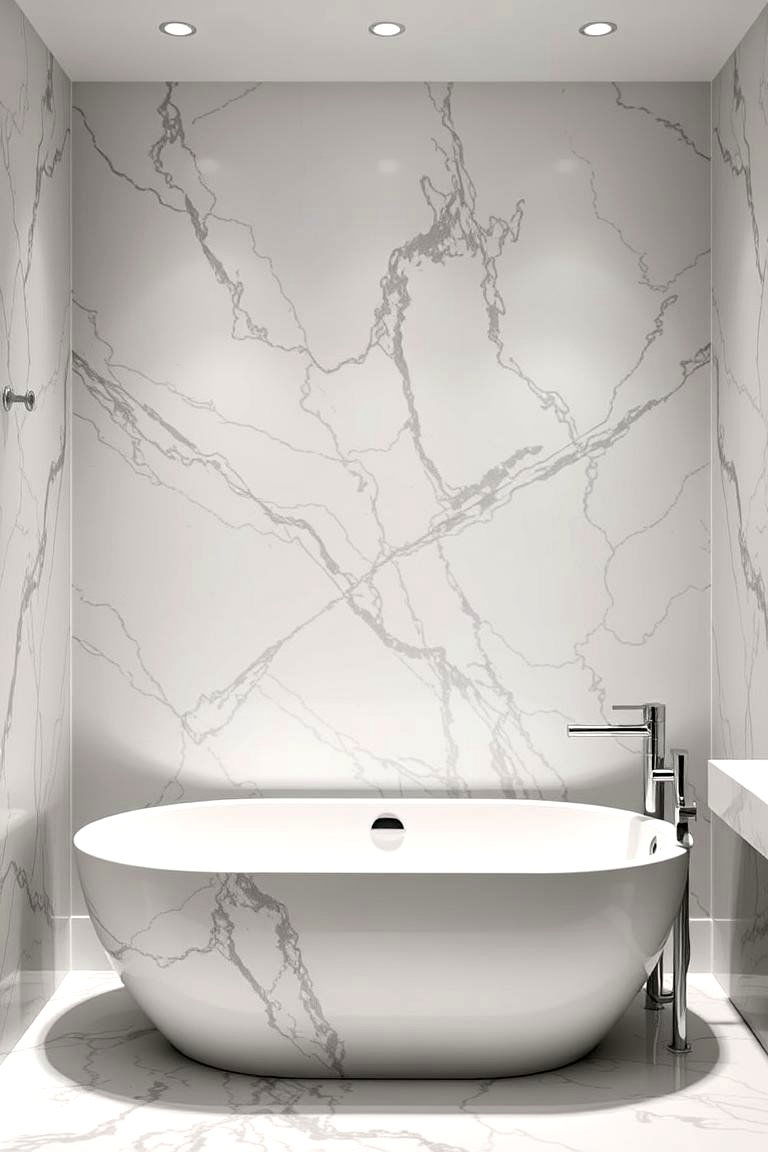 Luxurious Marble Accents - 24 Elegant Bathroom Decor Ideas