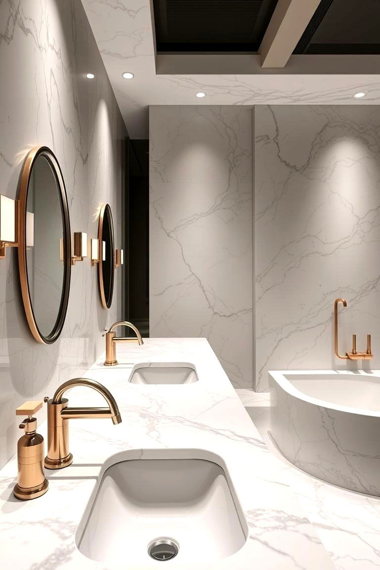 Luxurious Marble Fixtures - 24 Art Deco Bathroom Ideas