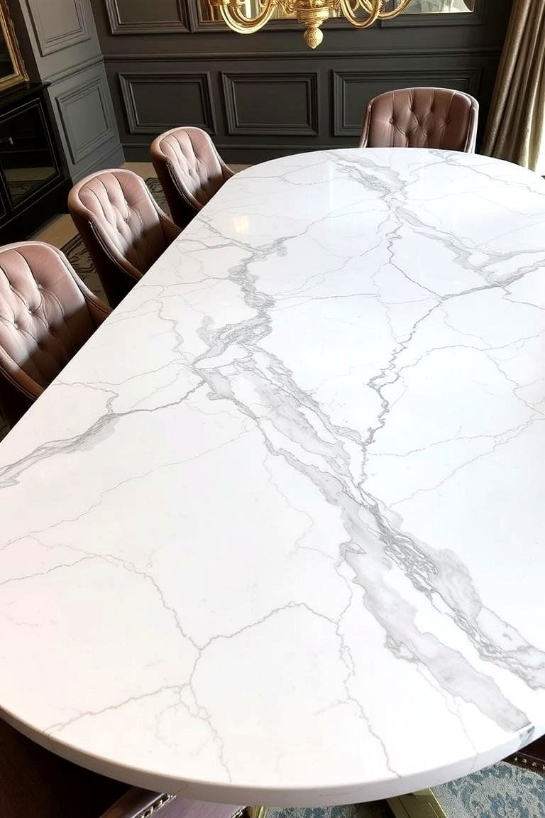 Luxurious Marble Surfaces - 24 Art Deco Dining Room Ideas