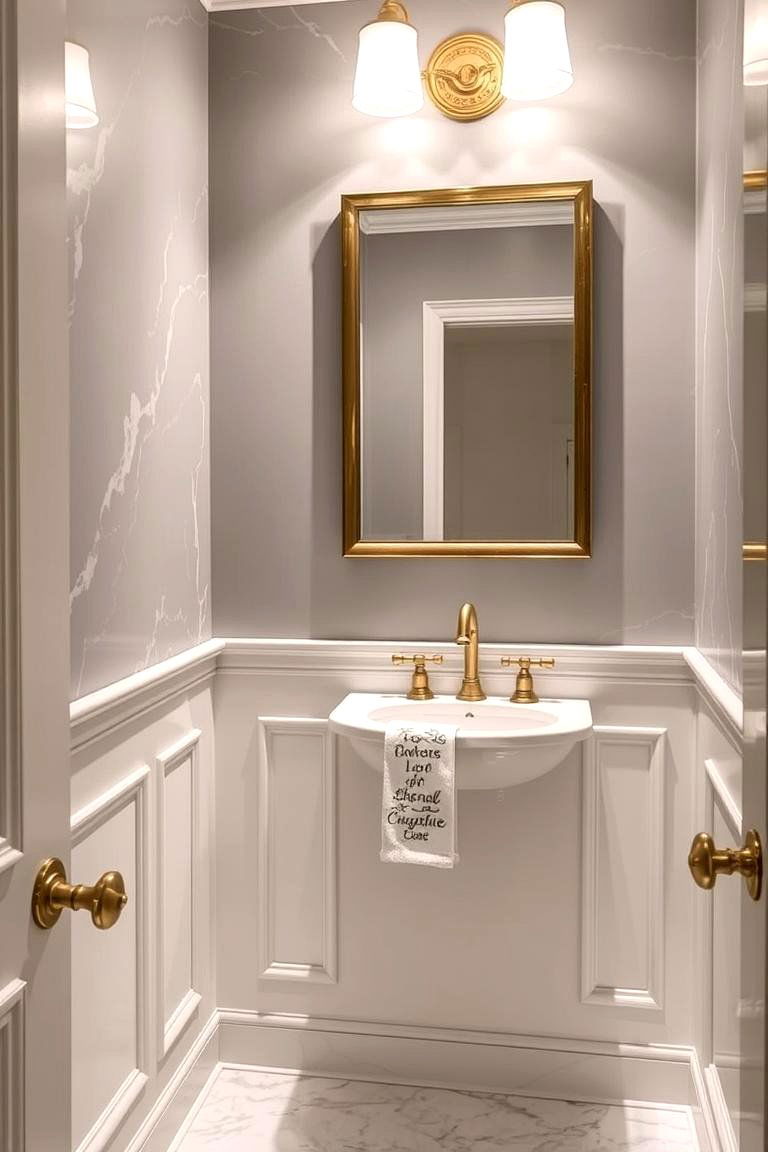 Luxurious Marble Wainscoting - 24 Powder Room Wainscoting Ideas