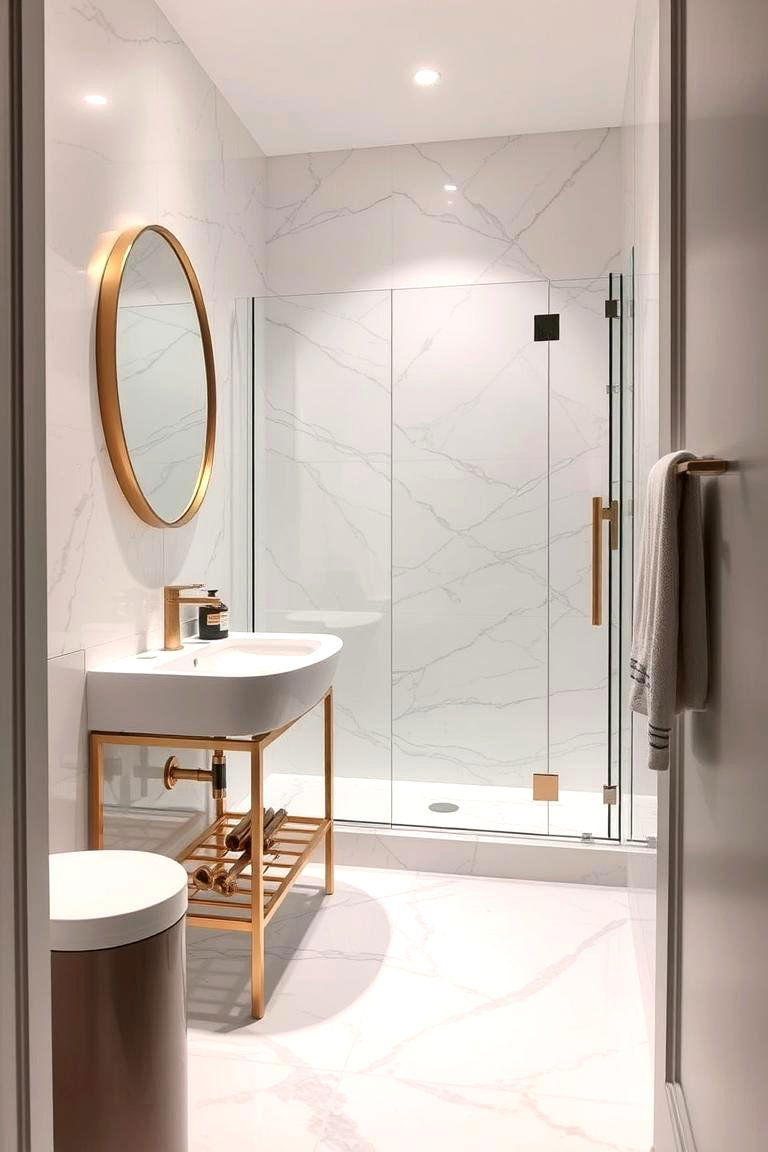 Luxurious Natural Stone - 24 Small Bathroom Flooring Ideas