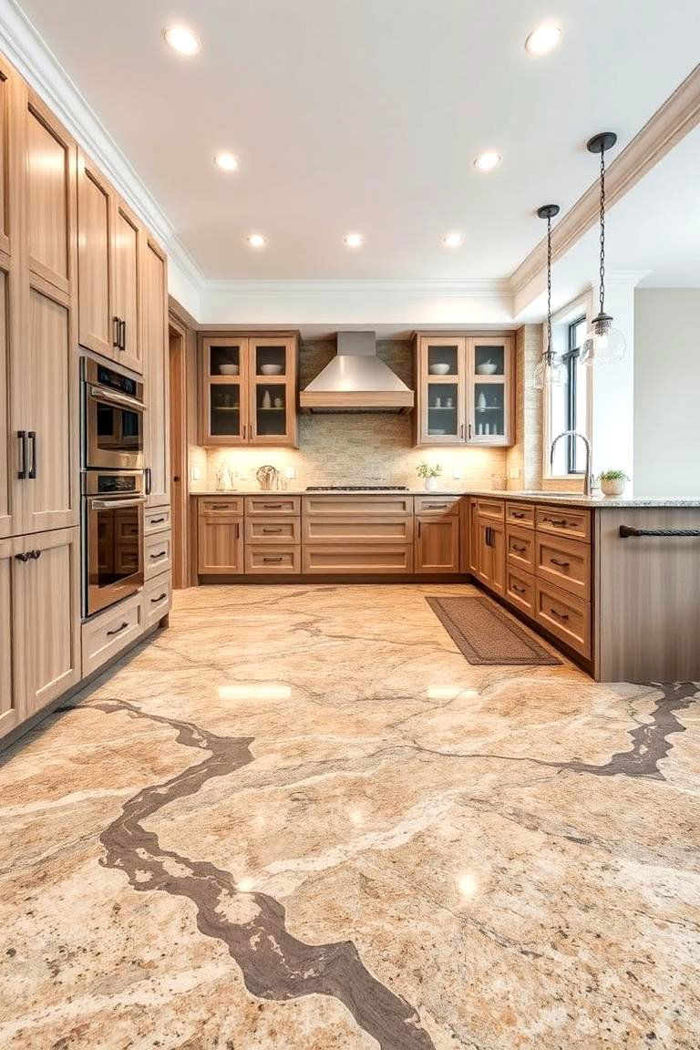 Luxurious Natural Stone Granite - 24 Kitchen Floor Ideas