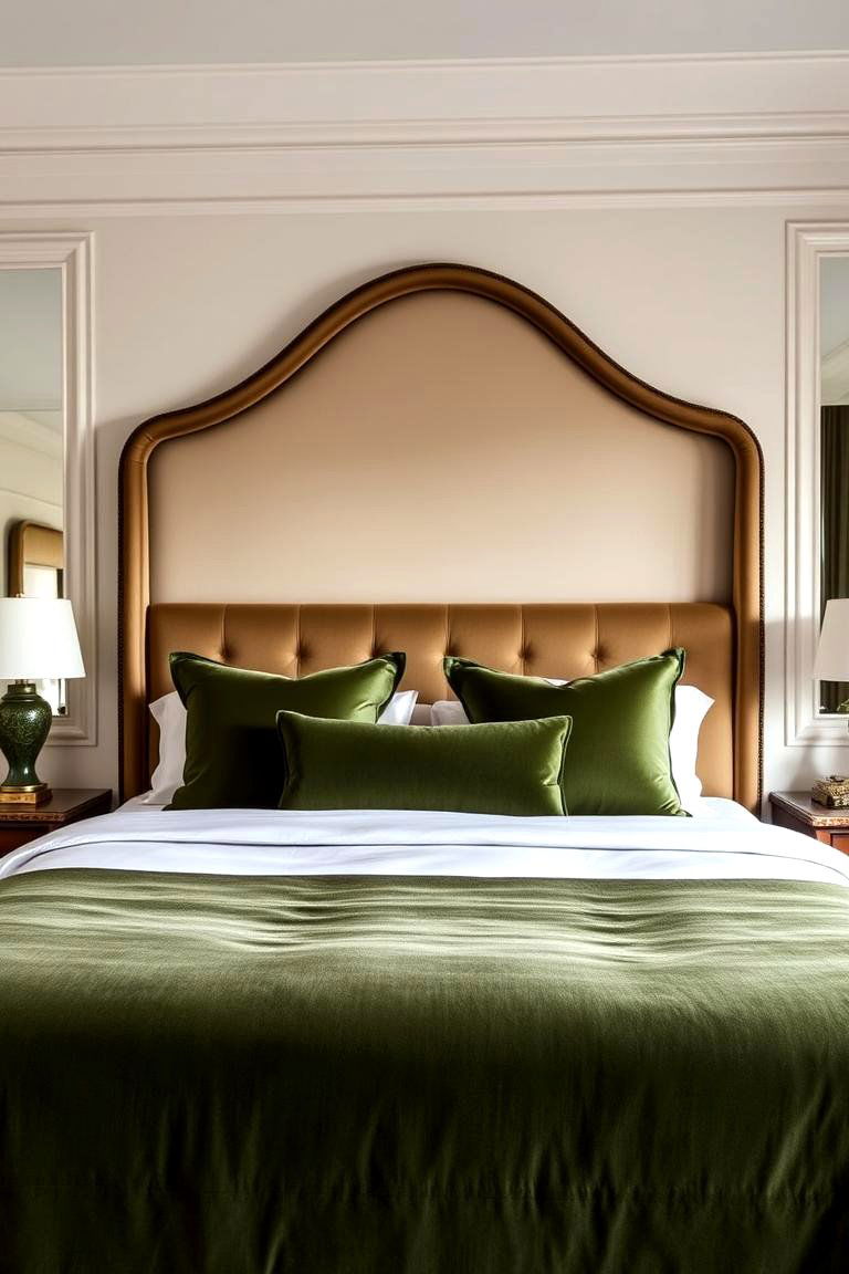 Luxurious Olive Green Master Suite - 24 Olive Green Bedroom Ideas