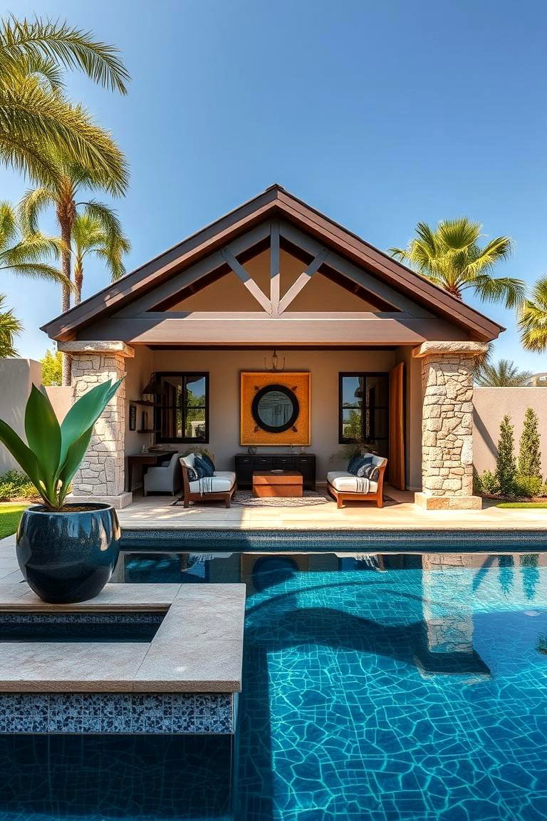 Luxurious Outdoor Pool Retreat Shed - 24 Pool Shed Ideas