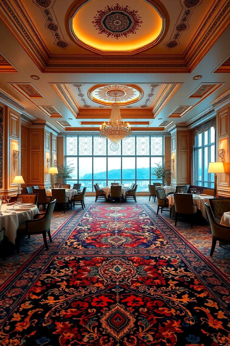 Luxurious Persian Inspired Carpet - 24 Carpeted Dining Room Ideas