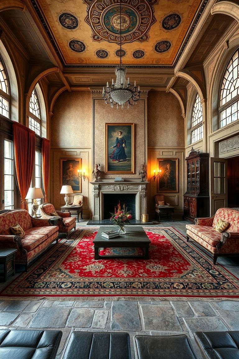 Luxurious Persian Rugs - 24 Castle Living Room Ideas